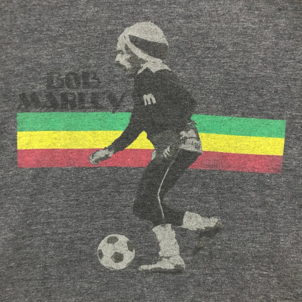 Bob Marley T Shirt Mens Size Medium Soccer Graphic Tee Rasta‎ Reggae Football